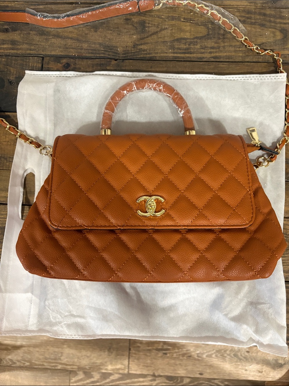 Replica Quilted Top Handle Bag